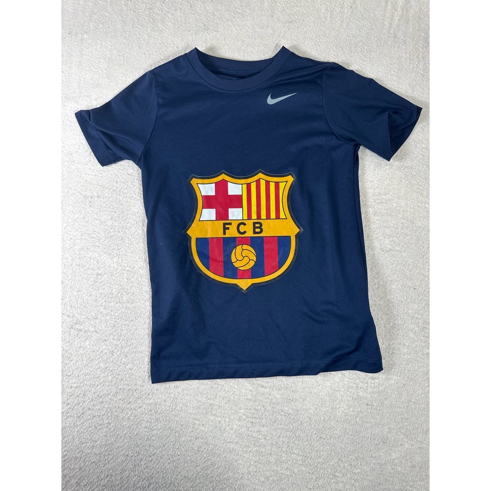 Nike FC Barcelona T-Shirt Youth Medium Navy Blue Excellent Dri-FIT DV7317-419